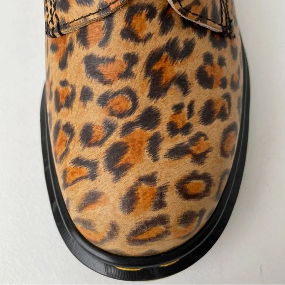 Vintage Dr. Martens 1460 England Leopard Animal Print Brown Black MIE Boots UK 4